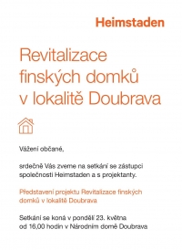 Představení projektu Revitalizace finských domků