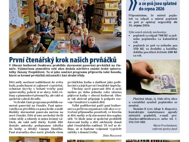 Elektronická verze Obecního zpravodaje - červen 2026
