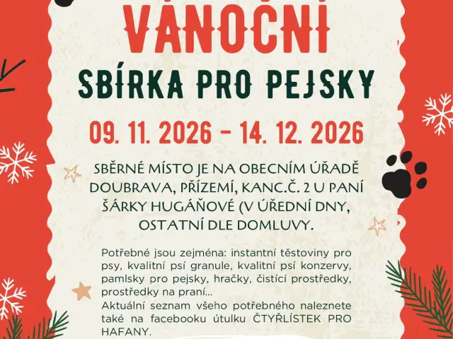 Vánoční sbírka pro pejsky z útulku